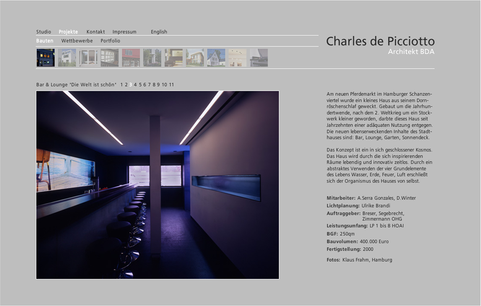 Webseite Charles de Picciotto Architekt BDA Hamburg